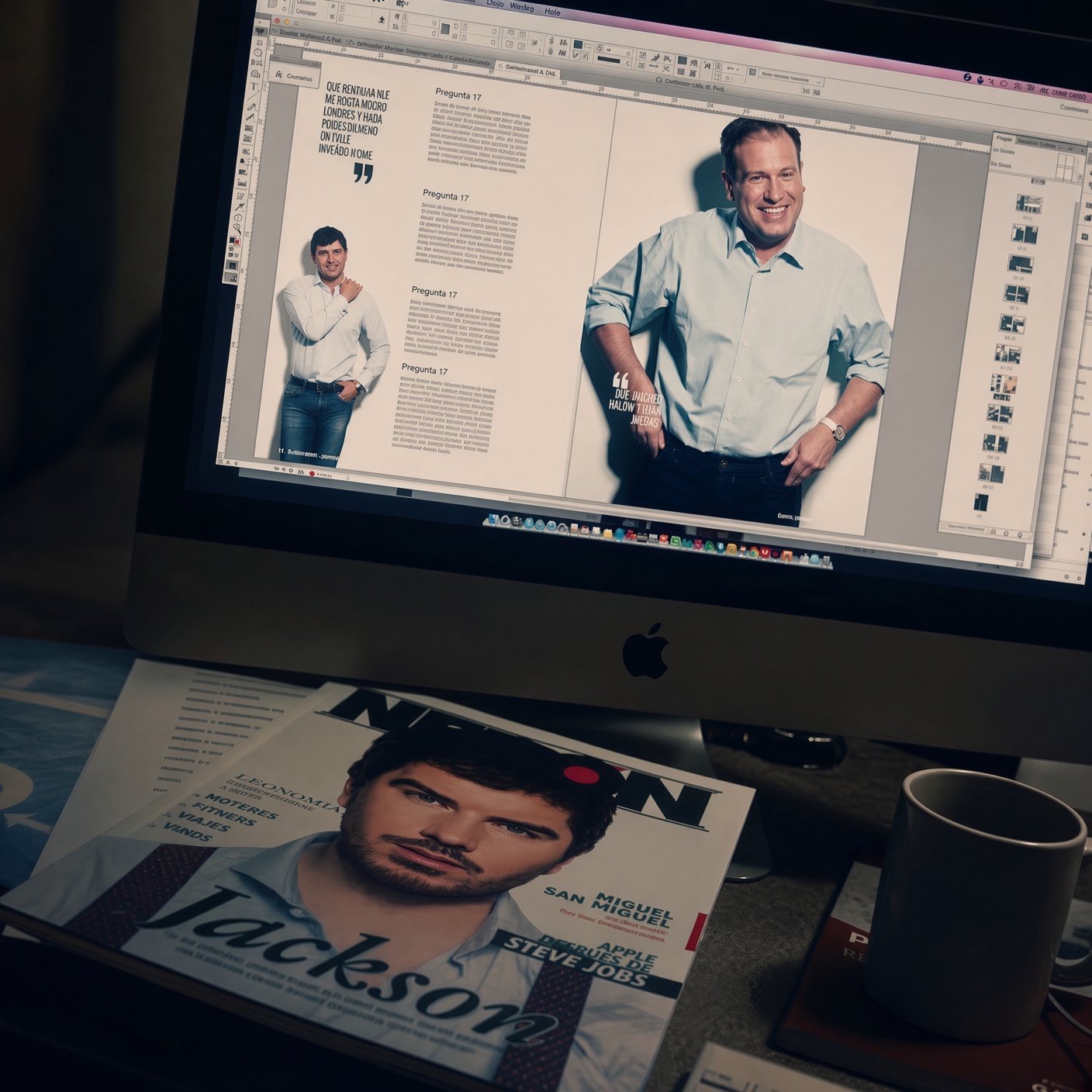 Diagramando la revista Nerón en un iMac