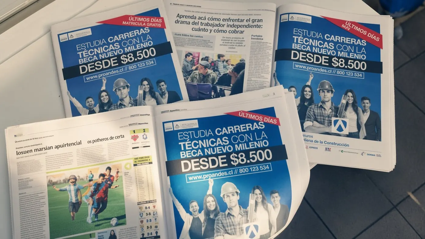 Avisos de prensa de la campaña Beca Nuevo Milenio de ProAndes