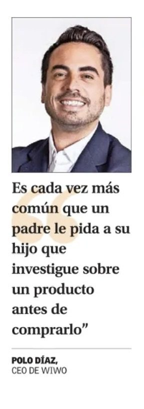 Recorte de El Mercurio con una cita de Polo Díaz sobre Kidfluence