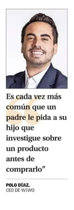 Recorte de El Mercurio con una cita de Polo Díaz sobre Kidfluence